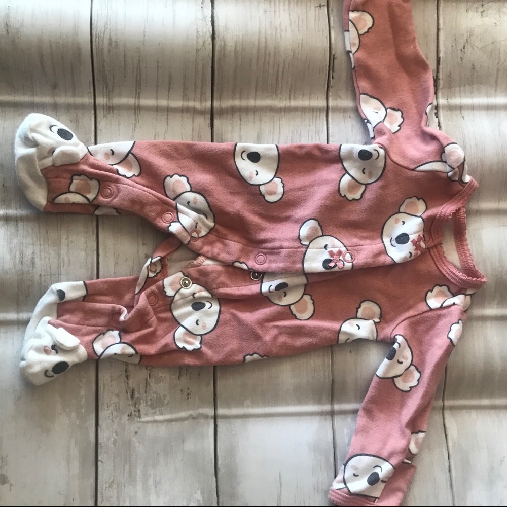 Baby unisex one piece with footies